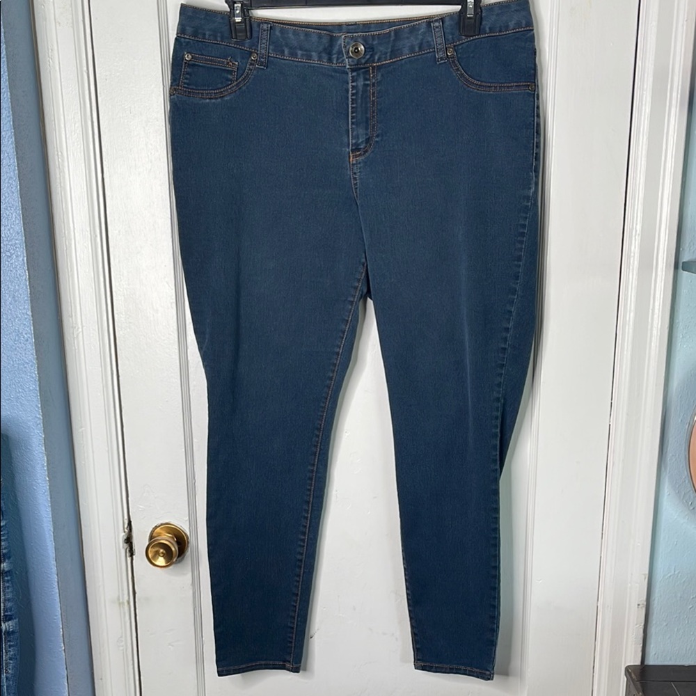 a.n.a Blue 18W Jegging Skinny Jeans Stretch Denim Woman Classic Comfort Plus Sz